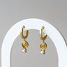 Hoop Earrings – Spiro, Gold-Plated Spiral & Mother-of-Pearl | HoraceJewelry
