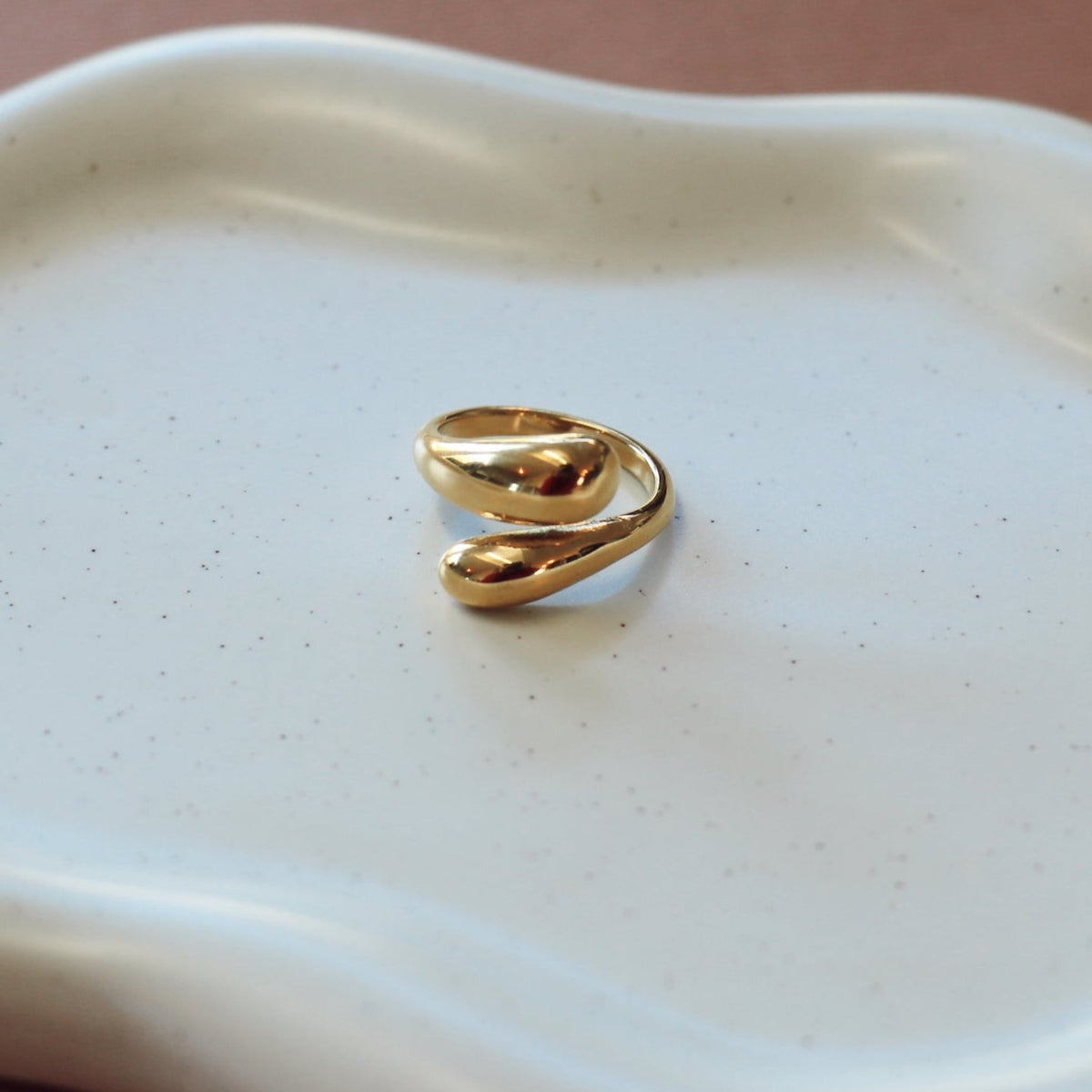 Open Ring – La Nocerra, Gold-Plated Stainless Steel | HoraceJewelry in dish