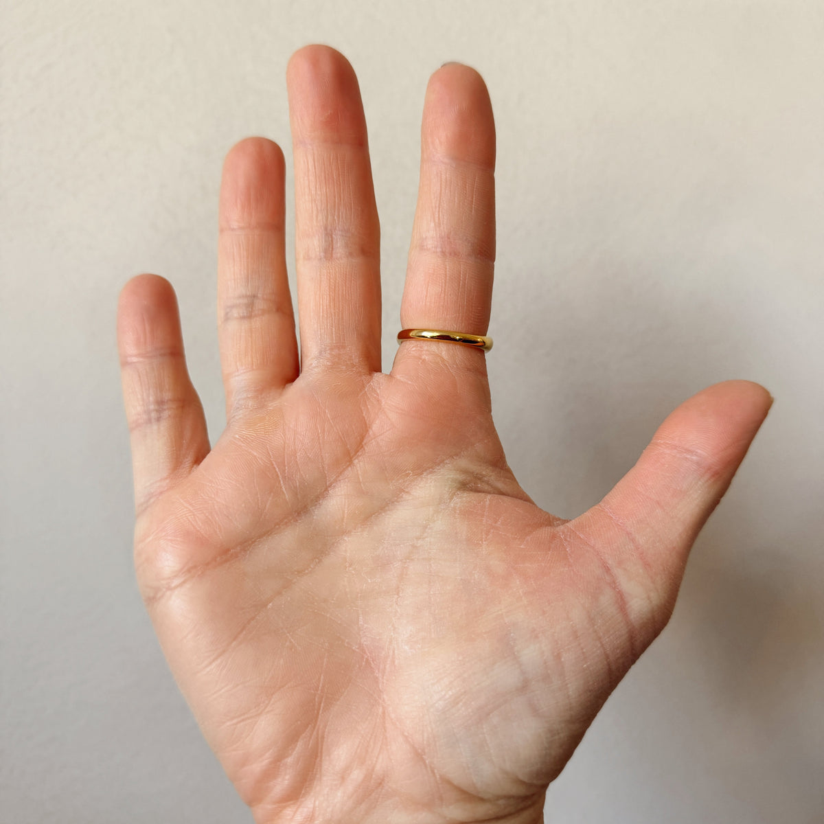 Open Ring – La Nocerra, Gold-Plated Stainless Steel | HoraceJewelry palm view