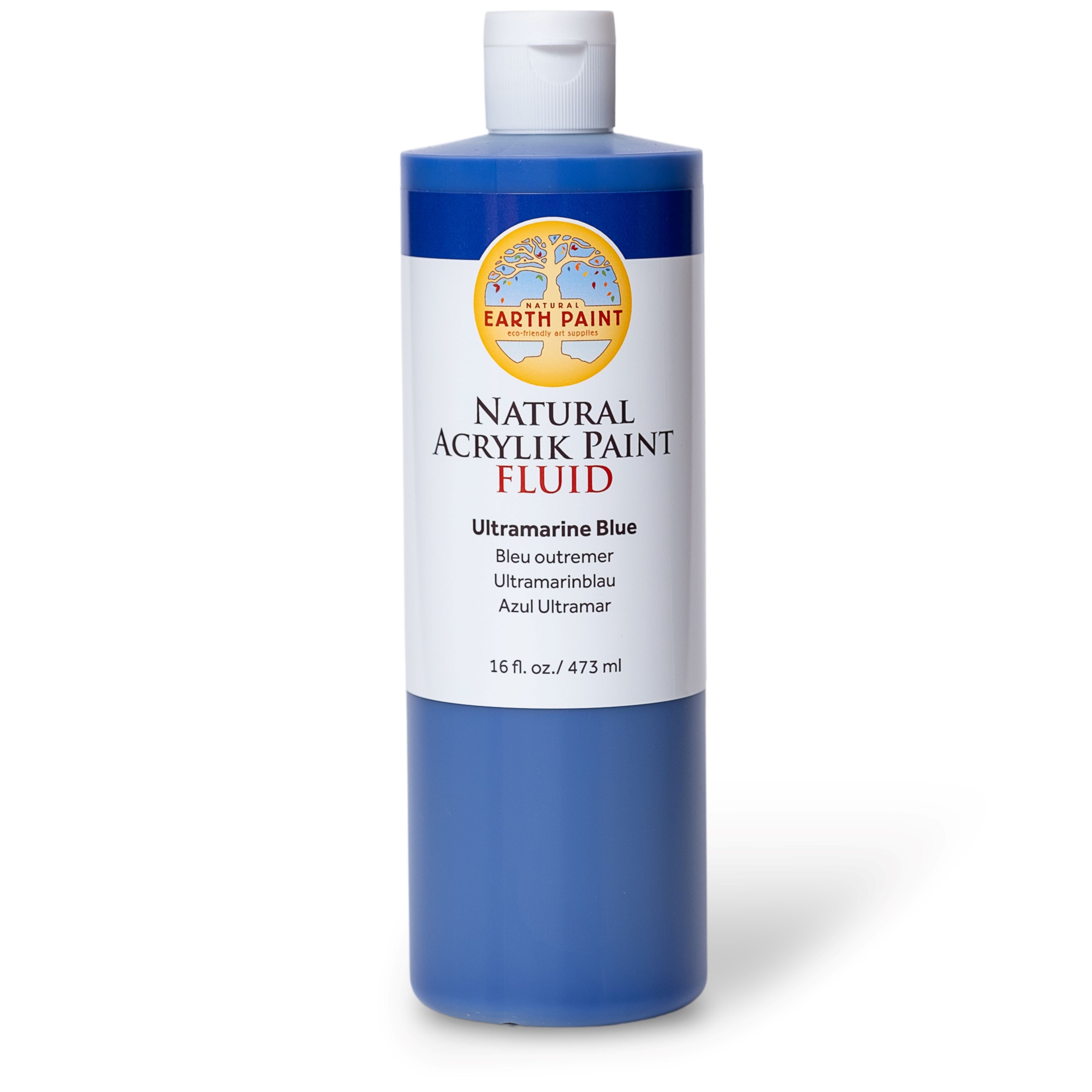 Bottle of Earth Paint Natural Acrylic Paint Fluid on a white background
