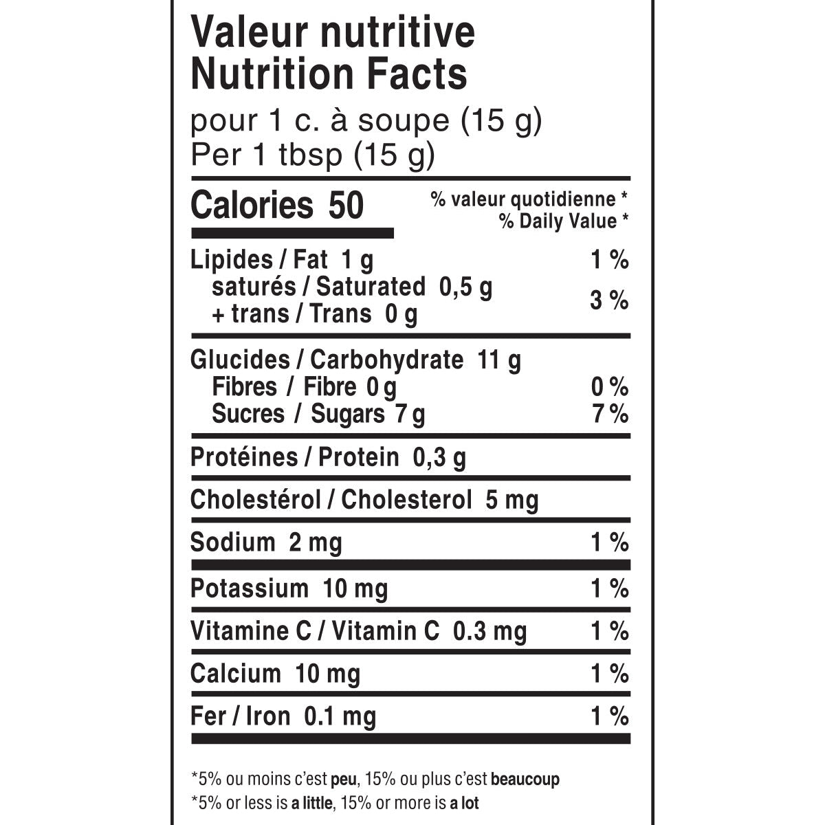 Nutrition facts label for a product, showing calories, macronutrients, and micronutrients per serving.