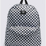 Vans Old Skool H2O Check Backpack in black and white checkerboard pattern, featuring a large main compartment and front zip pocket.