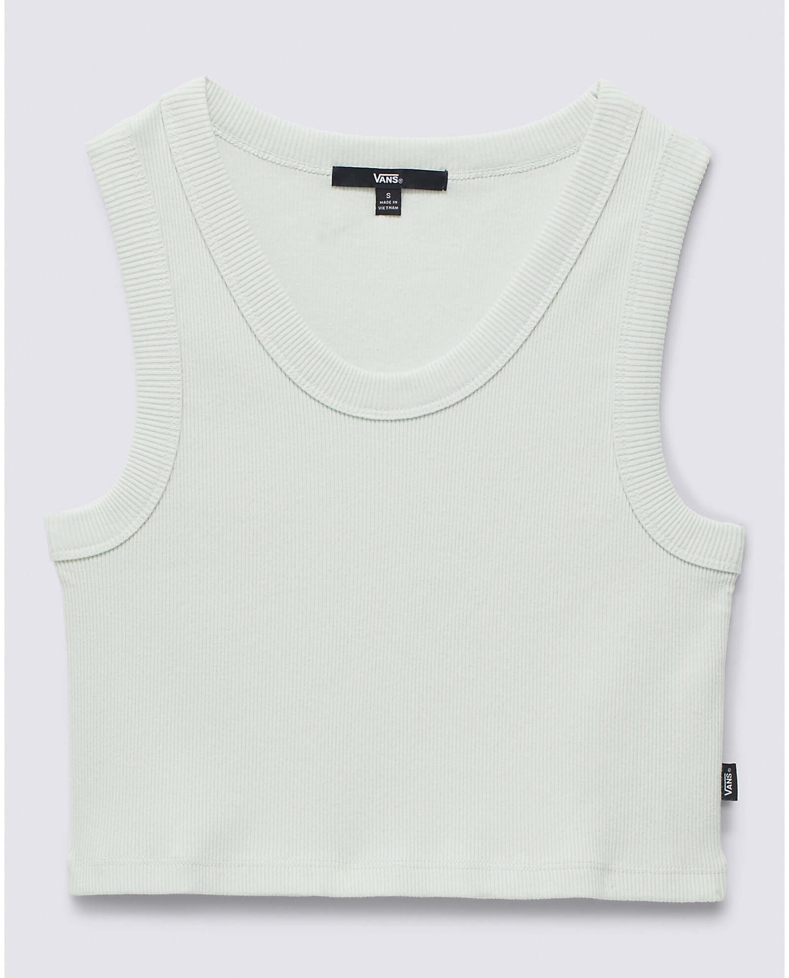 Vans Ribbed crop top in light green front