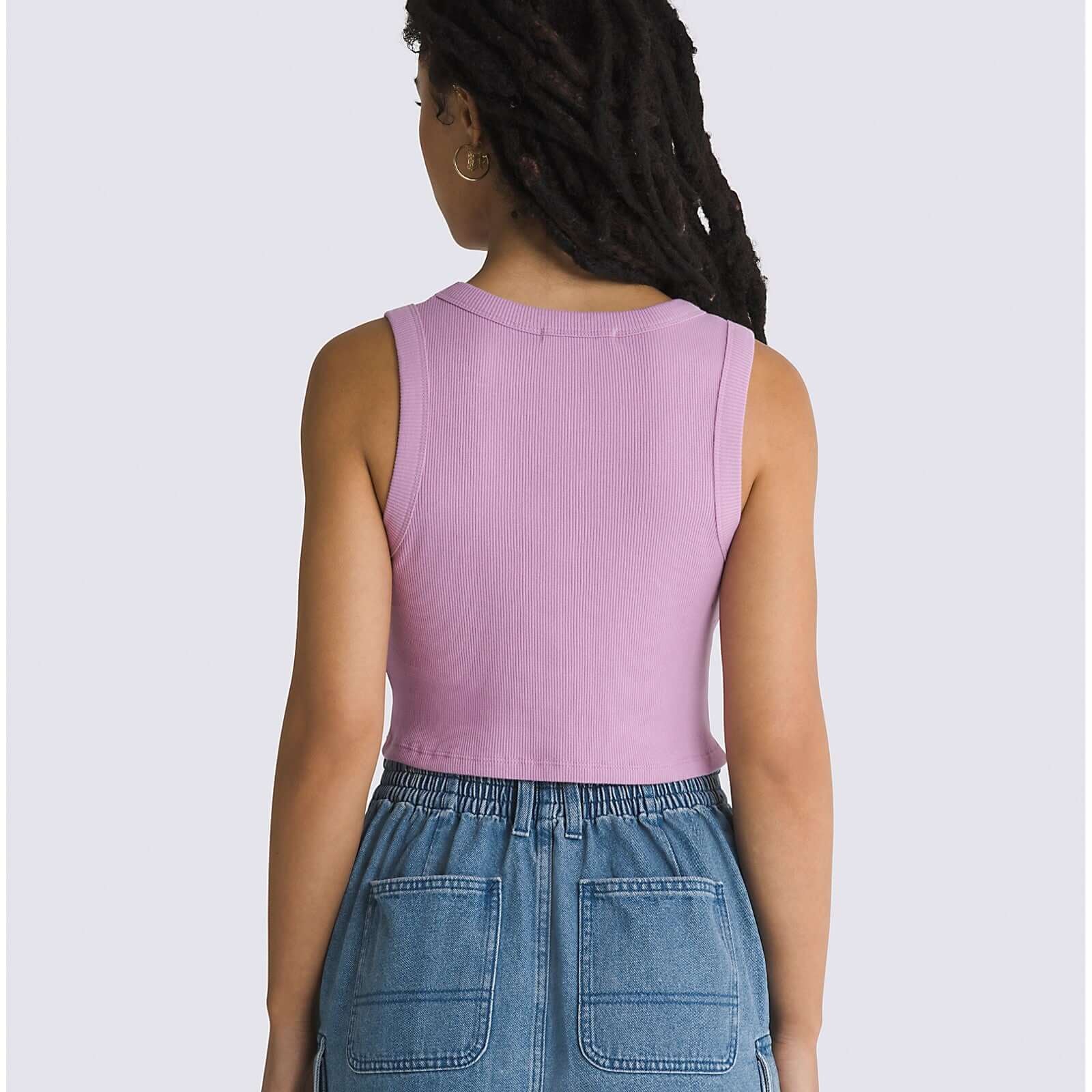Vans Ribbed crop top in light pink back