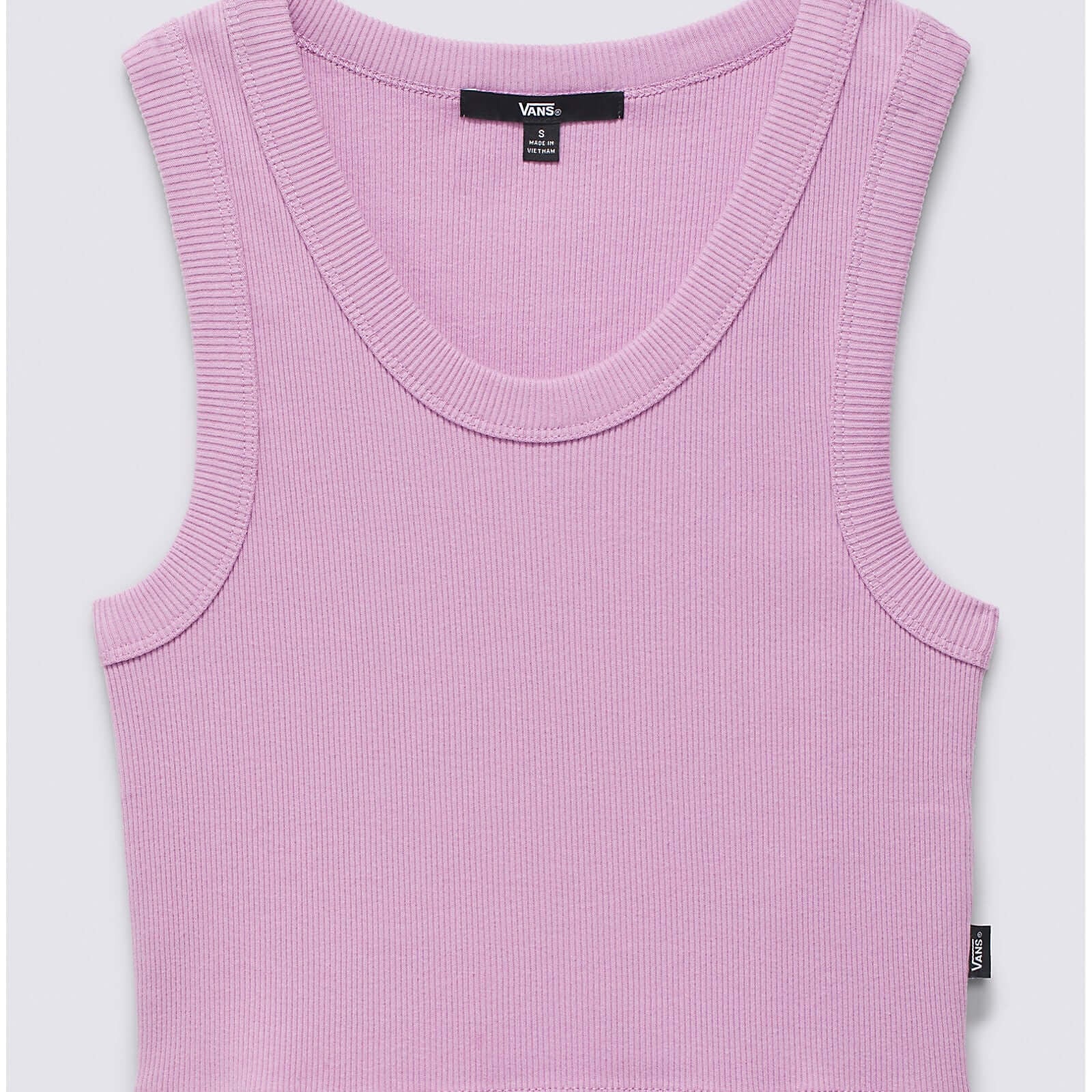 Vans Ribbed crop top in light pink front