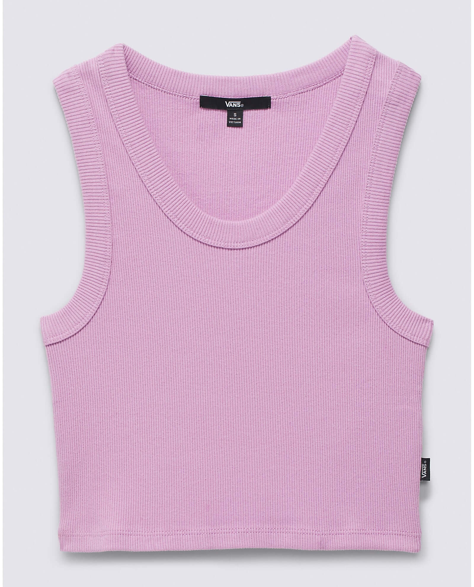 Vans Ribbed crop top in light pink front