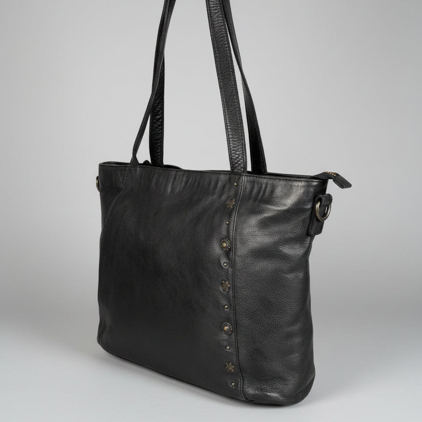 MET Leather Handbag for Women – Studded Genuine Leather Tote | Boutique of Leathers