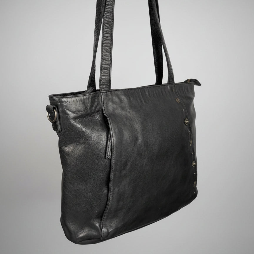 MET Leather Handbag for Women – Studded Genuine Leather Tote | Boutique of Leathers side