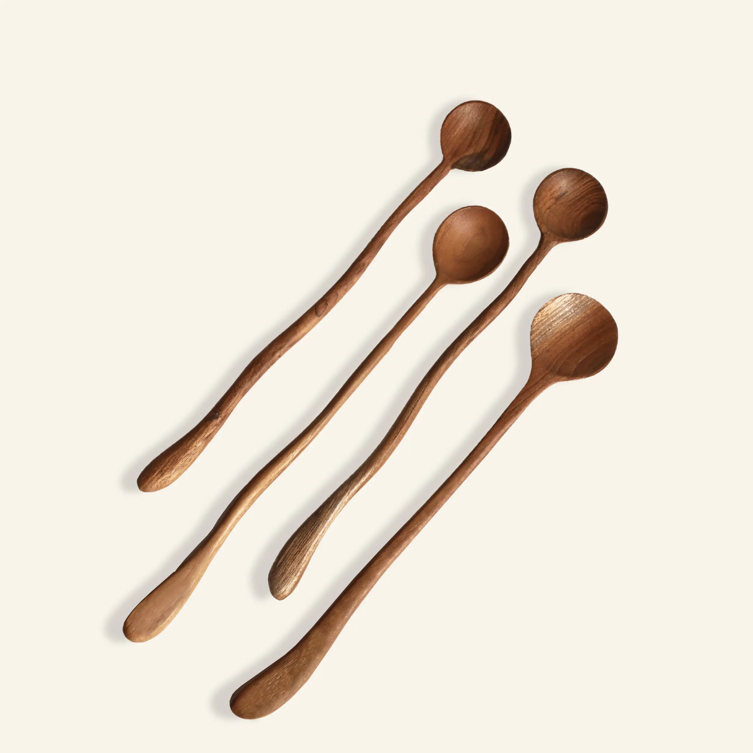 Wooden cocktail stirring spoons set of four