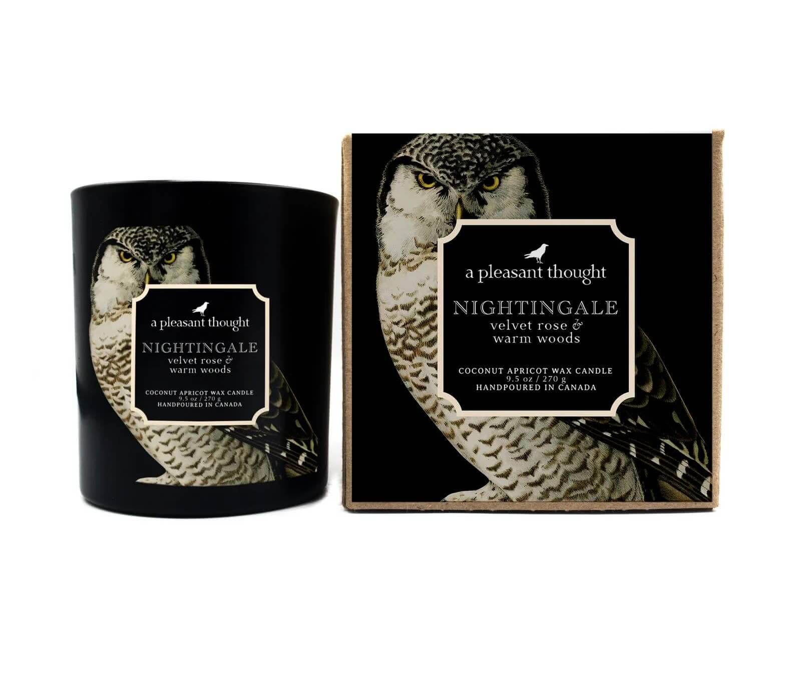 A Pleasant Thought NIGHTINGALE | VELVET ROSE & WARM WOODS | RAVEN CANDLE: Wood