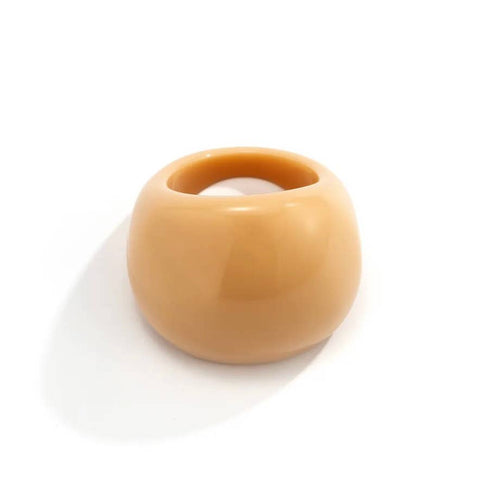 Low dome ring acrylic statement resin minimalistic jewelry: Nude