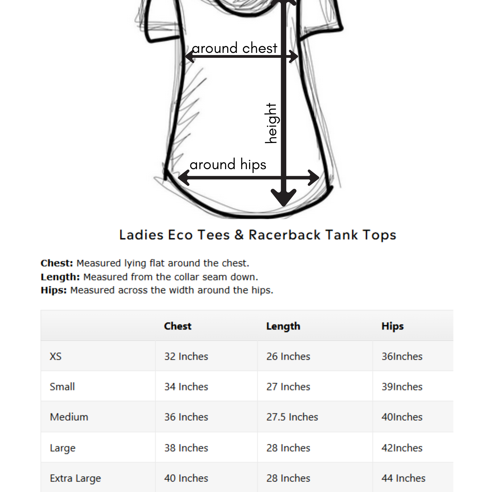 ELDERS - Women's Eco Tee blue Kindred Coast size chart