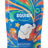 Colorful packaging of Squish candy with baby elephant design on a white background