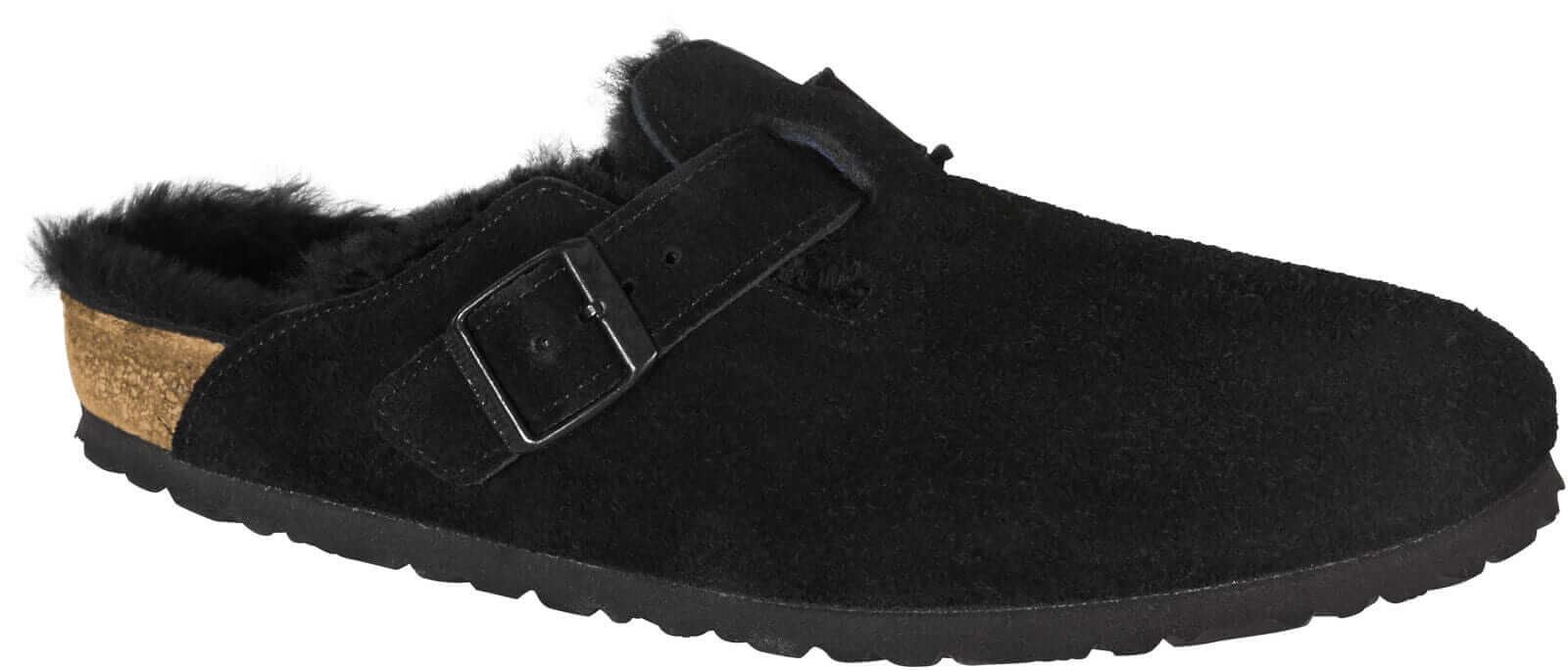 Birkenstock shoes Birkenstock Boston Shearling Suede Leather - Black