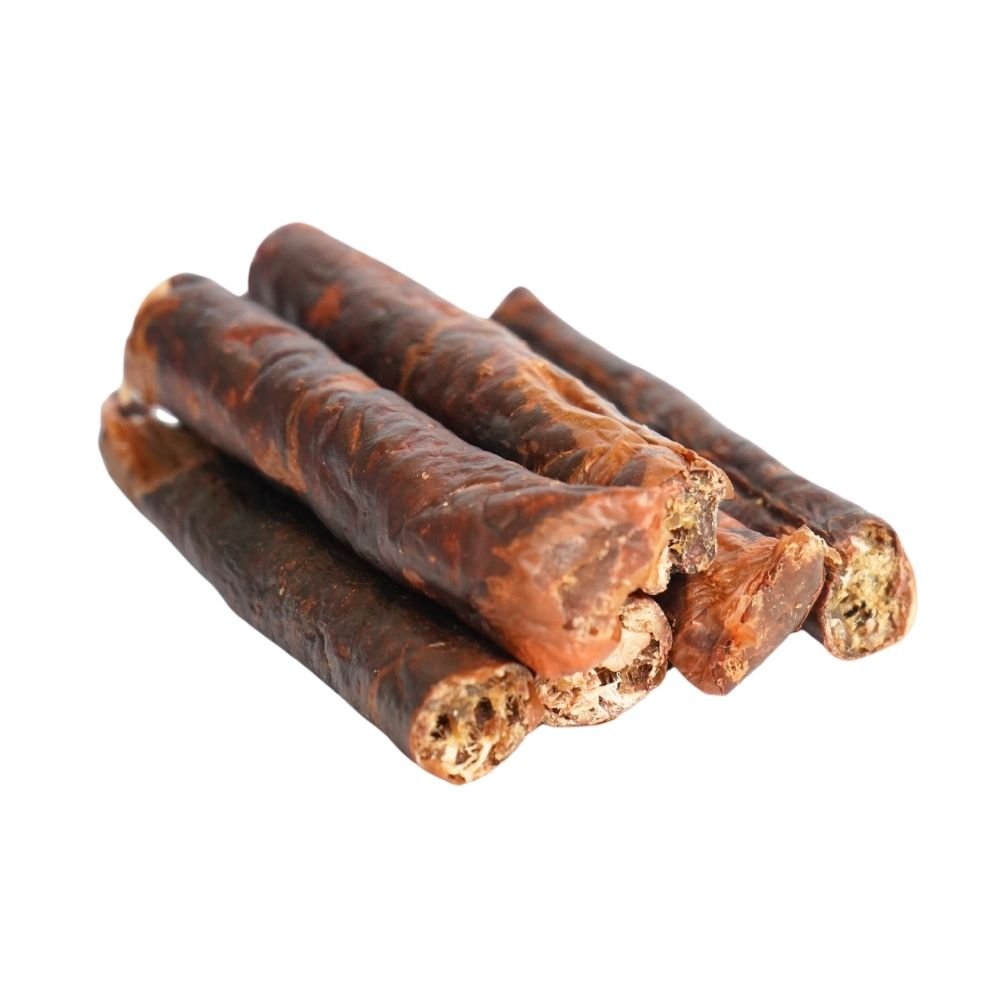 Dog chew sticks on a white background