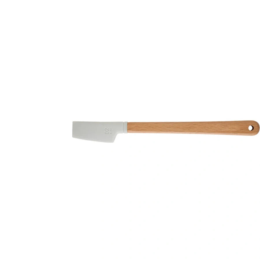 Silicone palette Knife with a wooden handle on a white background