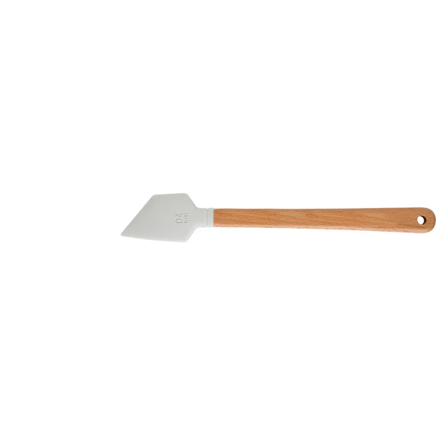 Silicone palette Knife Spatula with wooden handle on a white background