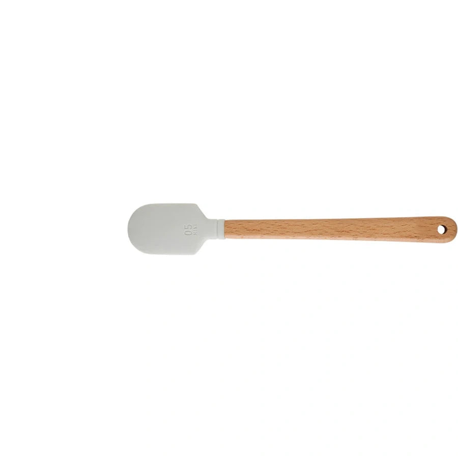 Silicone palette Knife with wooden handle on a white background