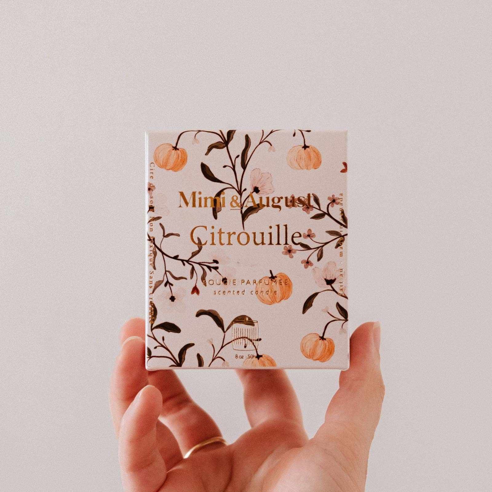 Mimi & August Citrouille Reusable Soy Candle – 8 oz Ceramic Cup – Pumpkin Spice & Brown Sugar Scent