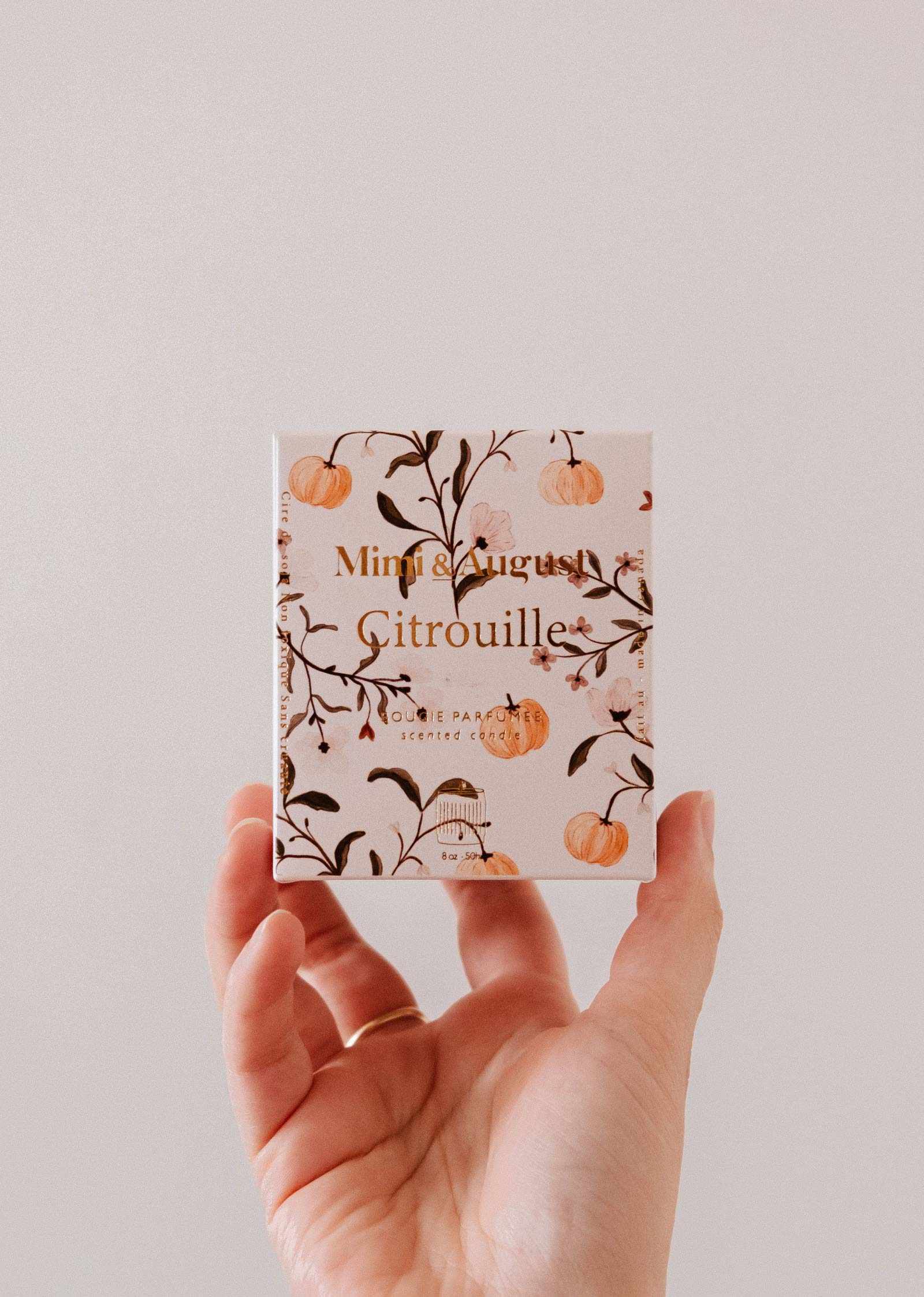 Mimi & August Citrouille Reusable Soy Candle – 8 oz Ceramic Cup – Pumpkin Spice & Brown Sugar Scent