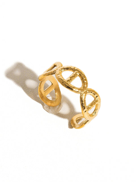 Irina Gold Non-Tarnish Adjustable Chain Ring