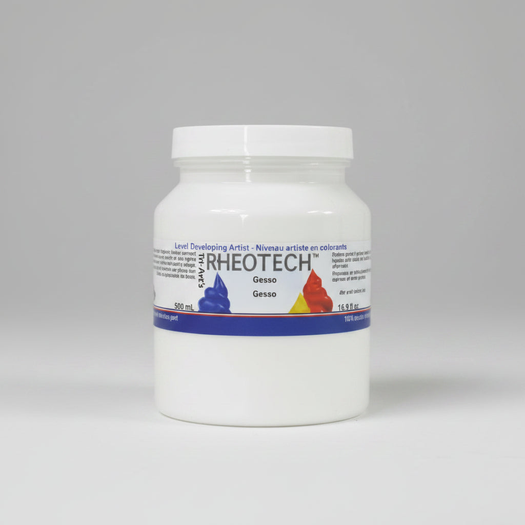 Jar of Rheotech Gesso on a white background