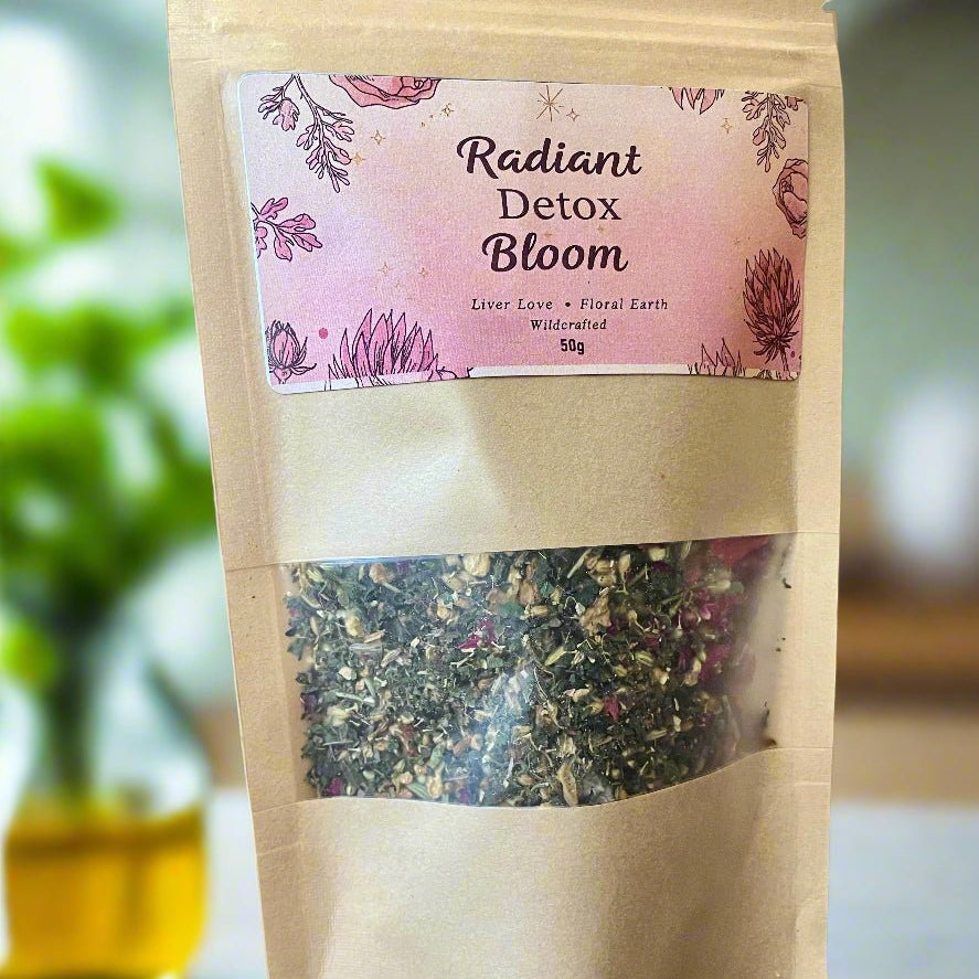 Kraft paper packaging of 'Radiant Detox Bloom' with Kootenay Woman