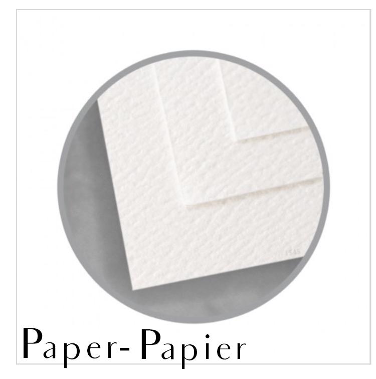 White paper towel on a gray background with 'Paper-Papier' text.