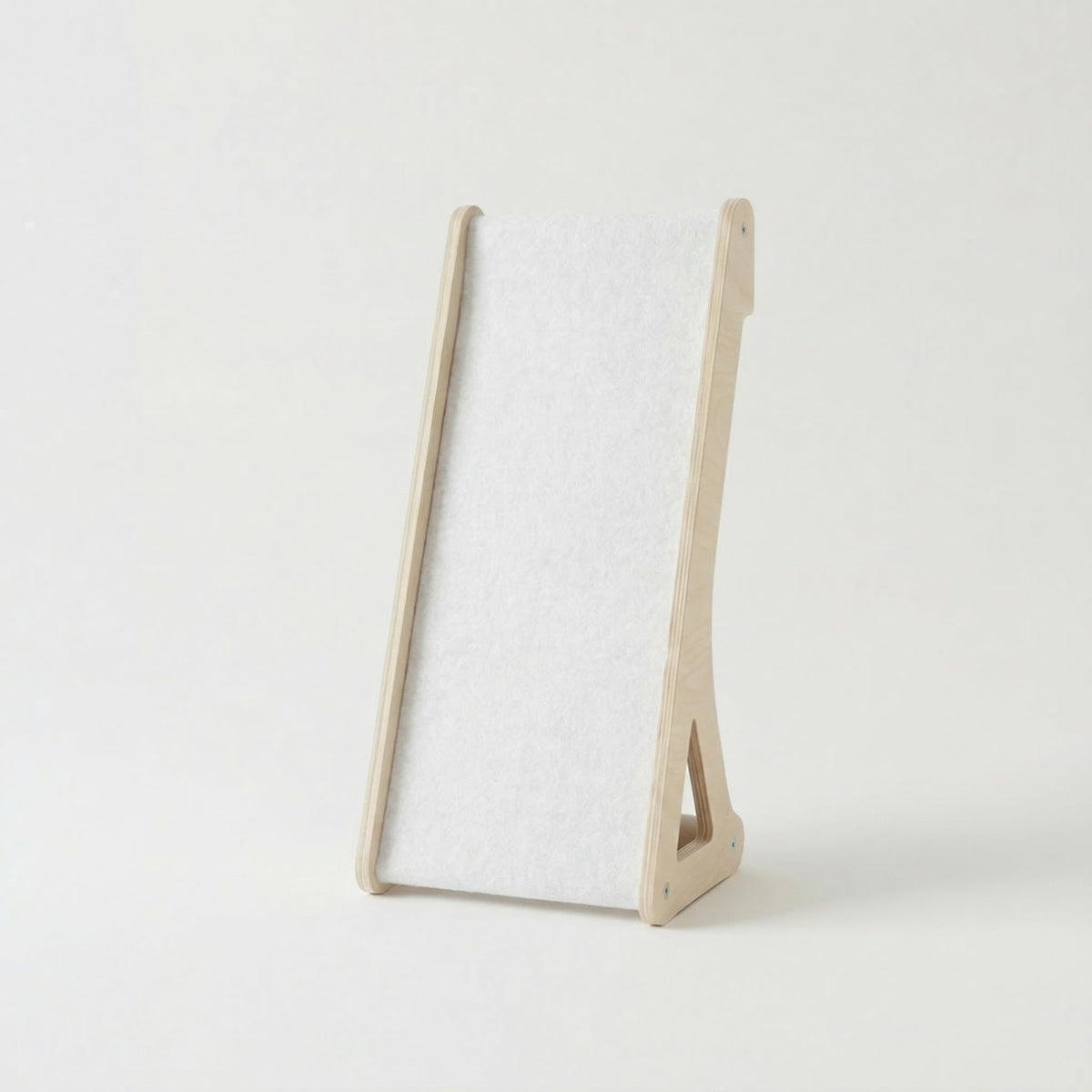 Wooden earring stand on a white background