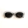 iconic mi Adult Fashion Sunglasses Oval With Gold Accent: Grey translucent