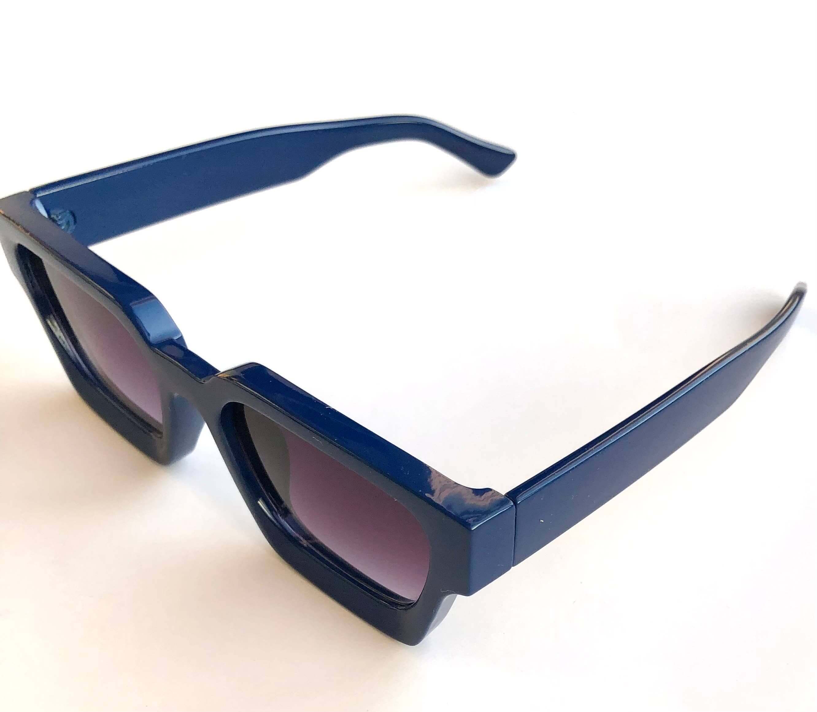 iconic mi Adult sunglasses rectangle chunky frame: Navy