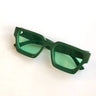 iconic mi Adult sunglasses rectangle chunky frame: Summer green