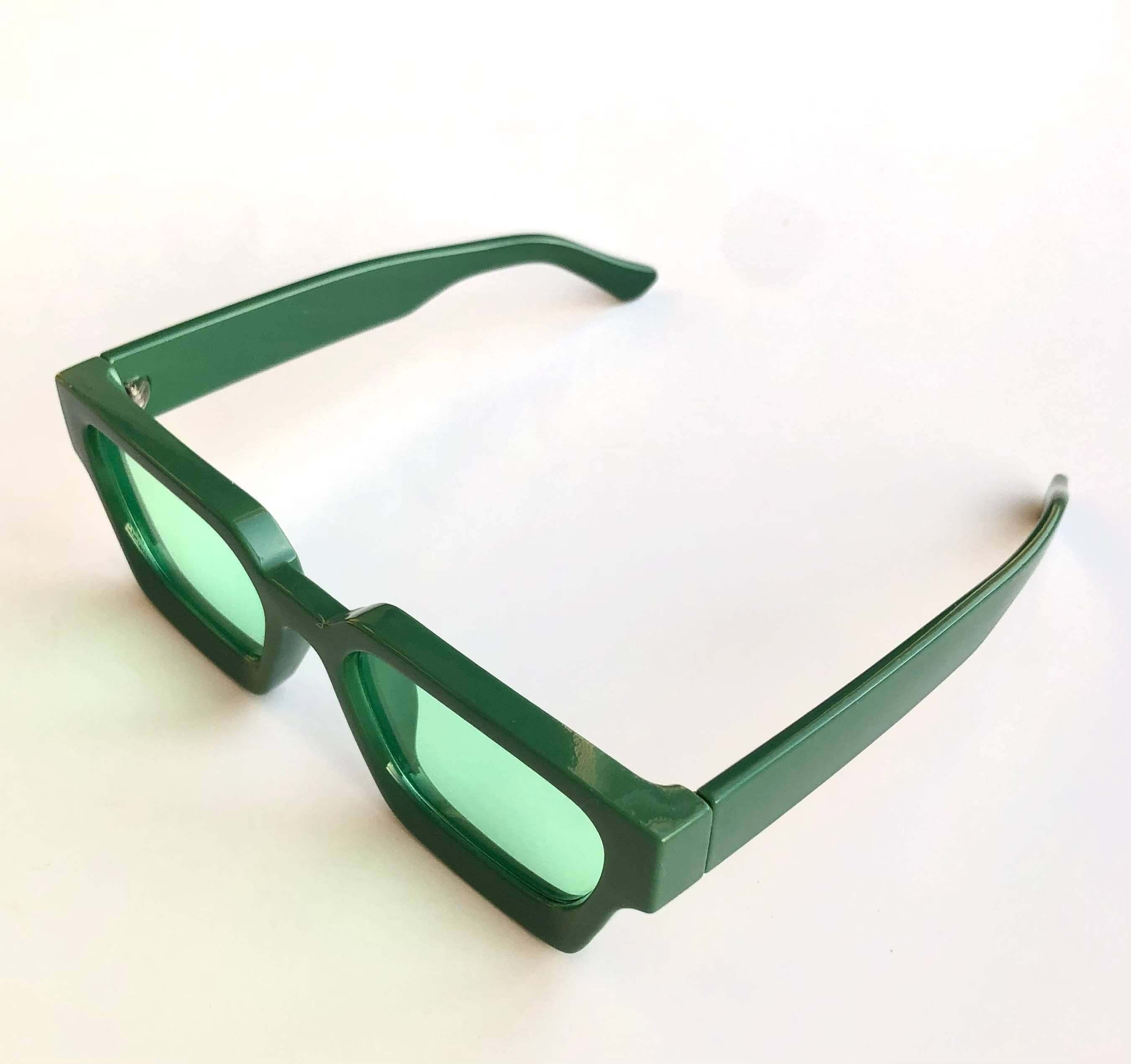 iconic mi Adult sunglasses rectangle chunky frame: Summer green