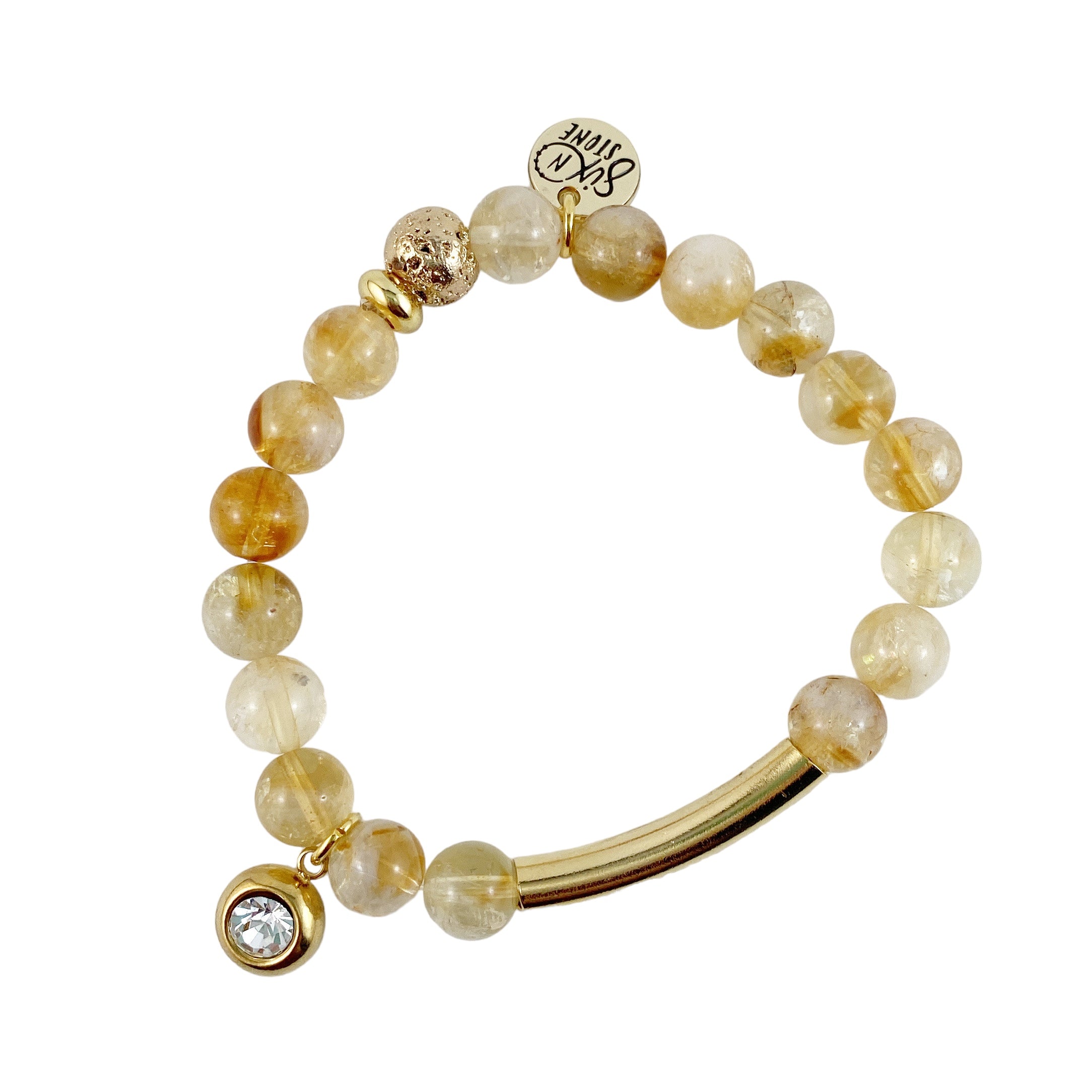 Citrine Gold Banded Bracelet by Six N Stone