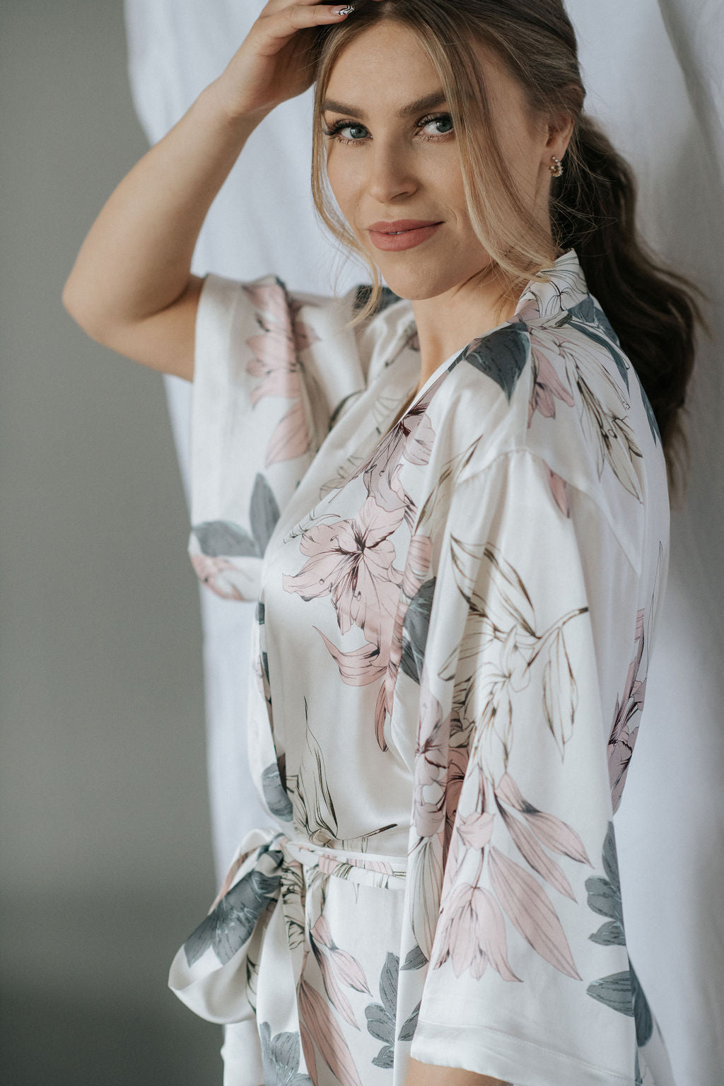 Bloom Long Kimono Robe side view