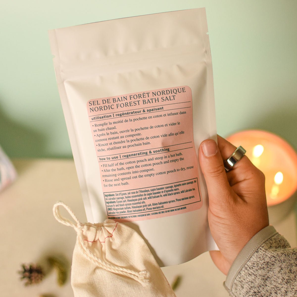 Nordic Bath Infusion – Wild Boreal Plants | Floèm back label 2