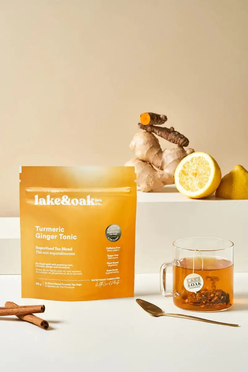 Lake & Oak Teas Teas Turmeric Ginger Tonic - Tea Bags Lake & Oak Teas, Turmeric Ginger Tonic - Superfood Tea Blend