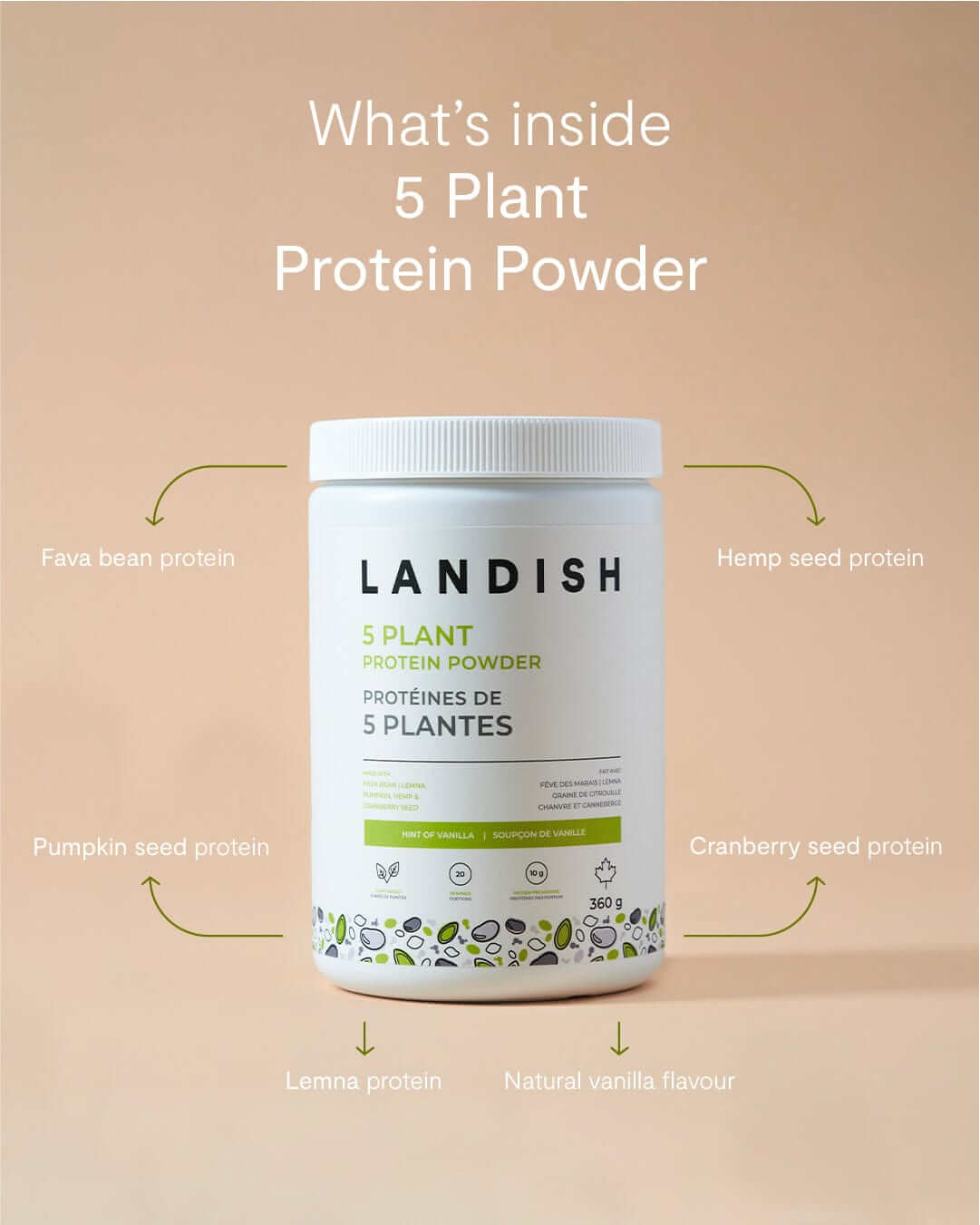 Landish vegen protein powder Landish 5 Plant Protein Powder
