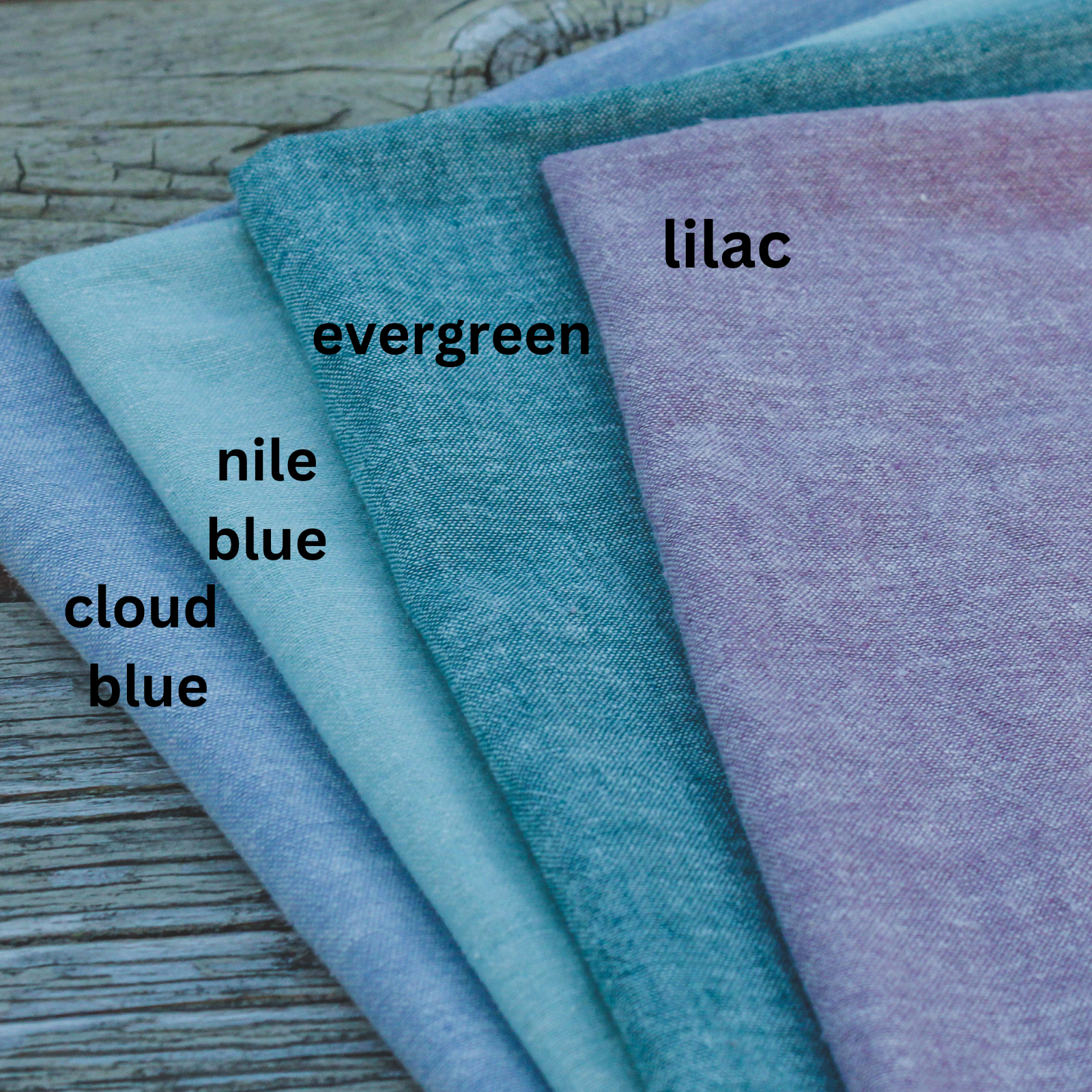 Organic Cotton & Hemp Tea Towels - Single and Packs from Kindred Coast 'evergreen', 'nile blue', 'cloud blue', and 'lilac' .