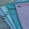 Organic Cotton & Hemp Tea Towels - Single and Packs from Kindred Coast 'evergreen', 'nile blue', 'cloud blue', and 'lilac' .