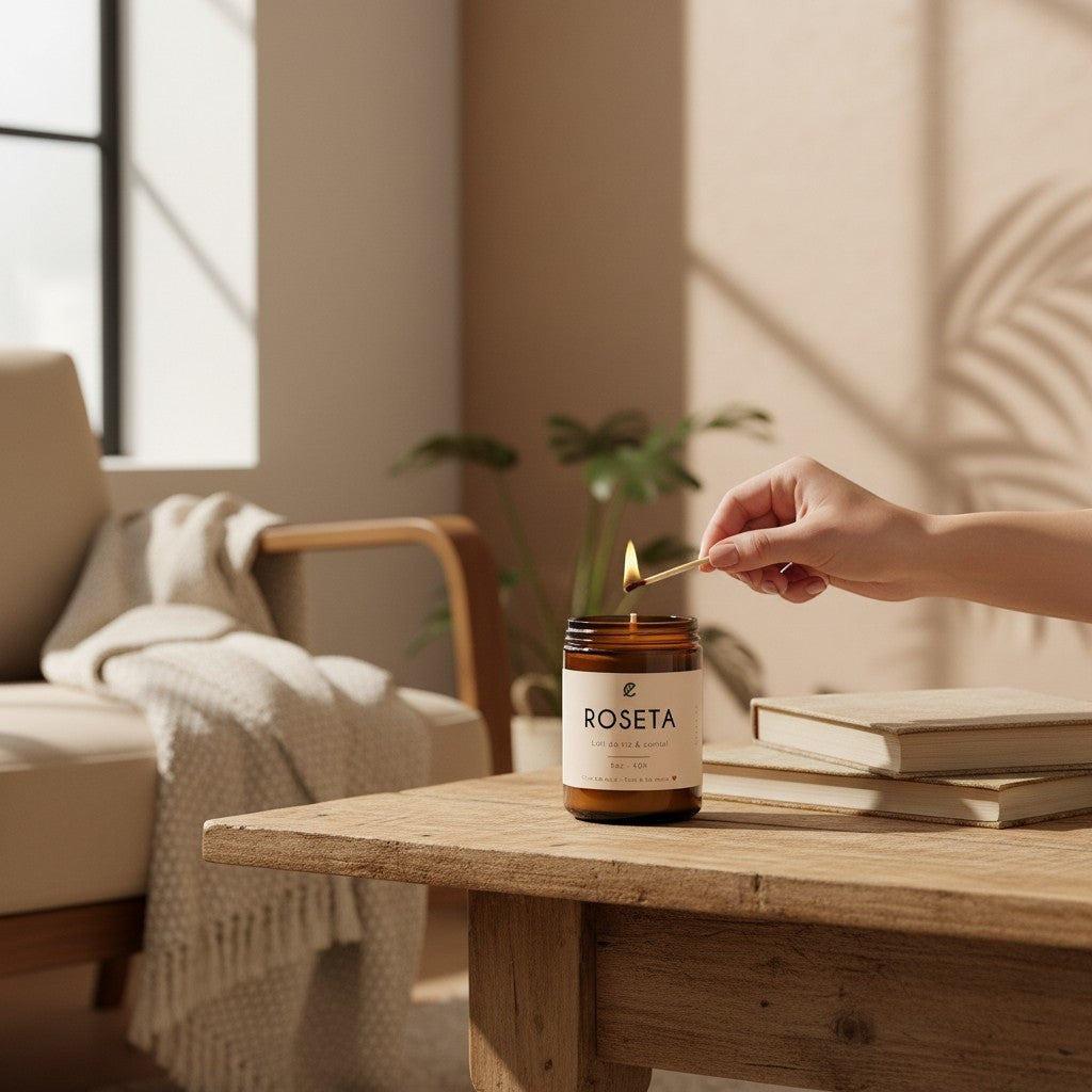 Bougie de soya ROSETA lait de riz et santal 2