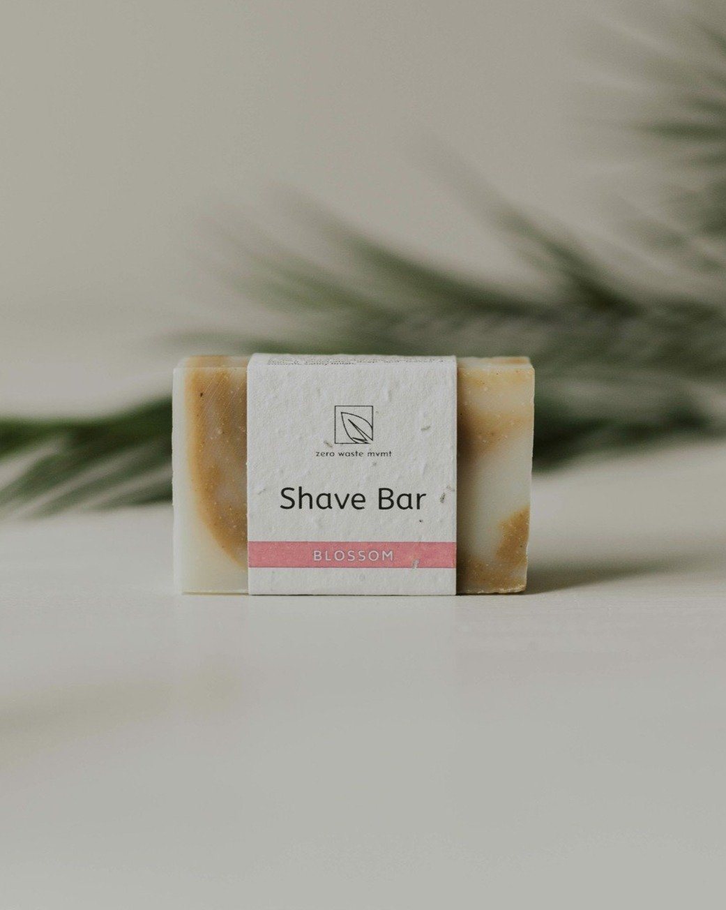 Shave bar with a label on a neutral background