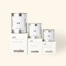 Three containers of 'mala silk' on a white background
