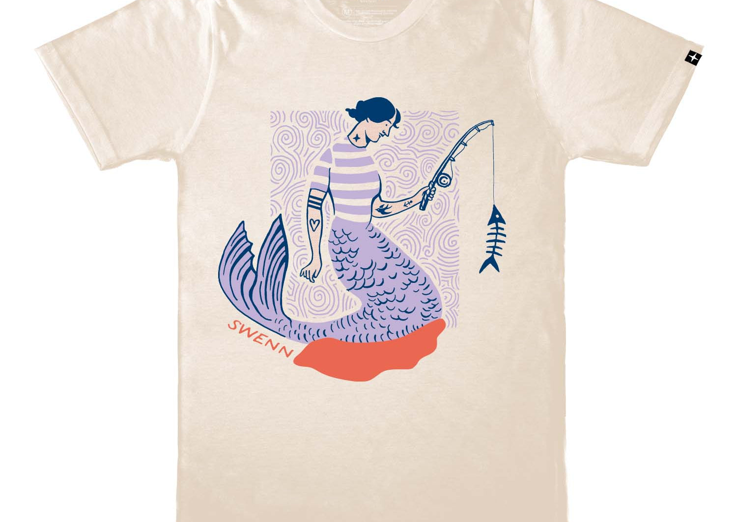 SWENN T-shirt Small / Natural SWENN, The Fishing Mermaid Unisex T-shirts