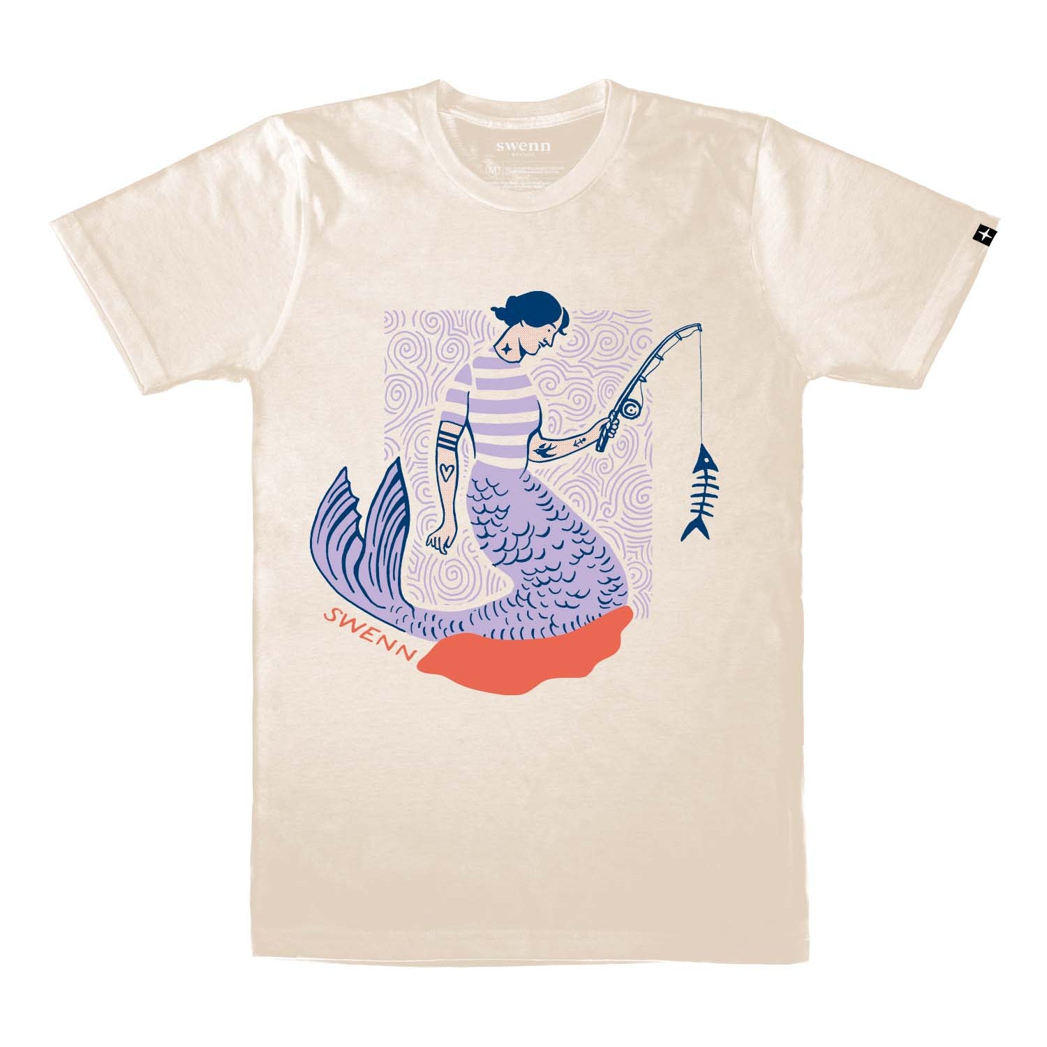 SWENN T-shirt Small / Natural SWENN, The Fishing Mermaid Unisex T-shirts