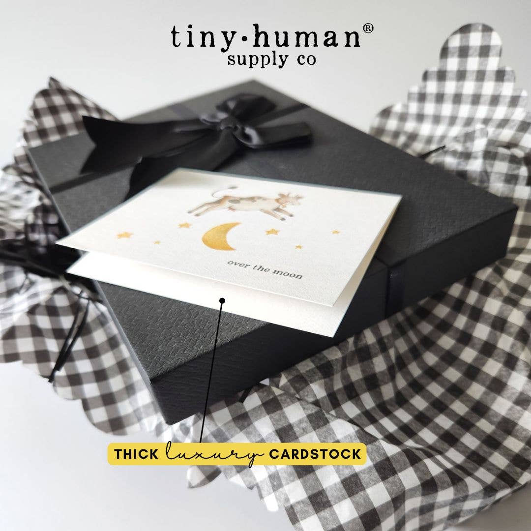 Tiny Human Supply Co. Baby Birth & Baby Shower Cards Over the Moon