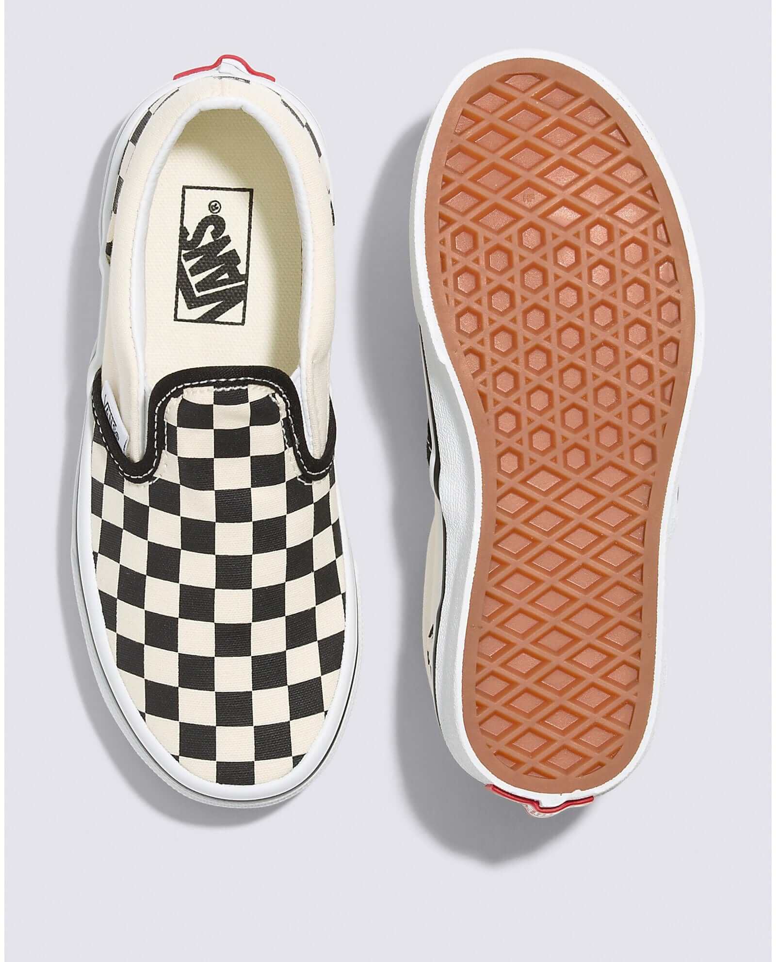 VANS Apparel & Accessories Vans Kids - UY Old Skool Slip On Black and White Checkerboard