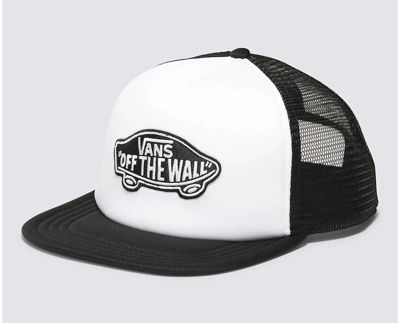 VANS Hats Vans Off the Wall Classic Patch Trucker Hat White Black
