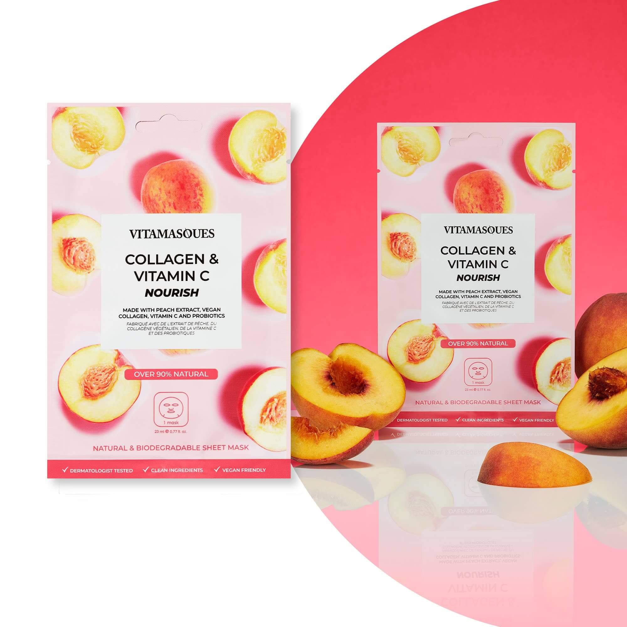 Vitamasques Collagen & Vitamin C Peach Face Sheet Mask 🍑
