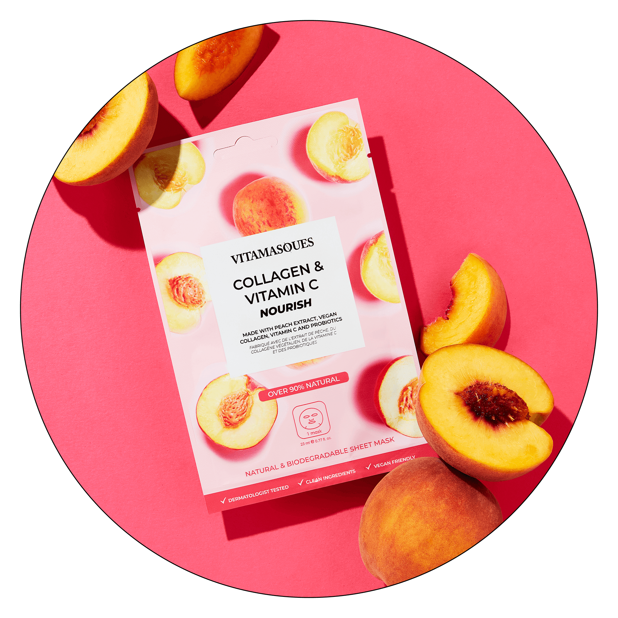 Vitamasques Collagen & Vitamin C Peach Face Sheet Mask 🍑